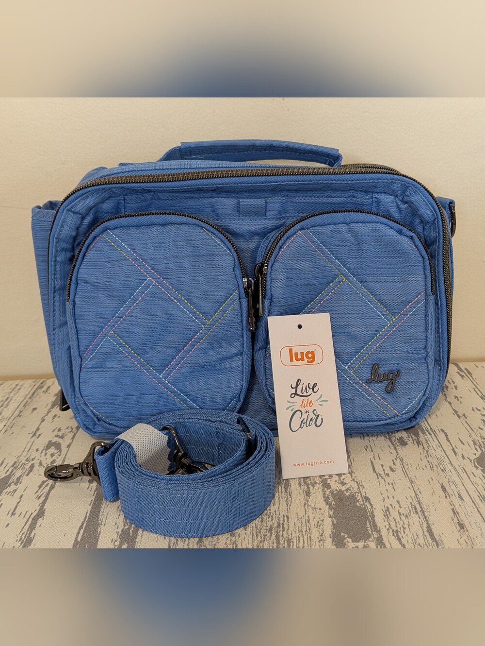 Lug Blue Ice Pop Rider Crossbody Handbag NWT